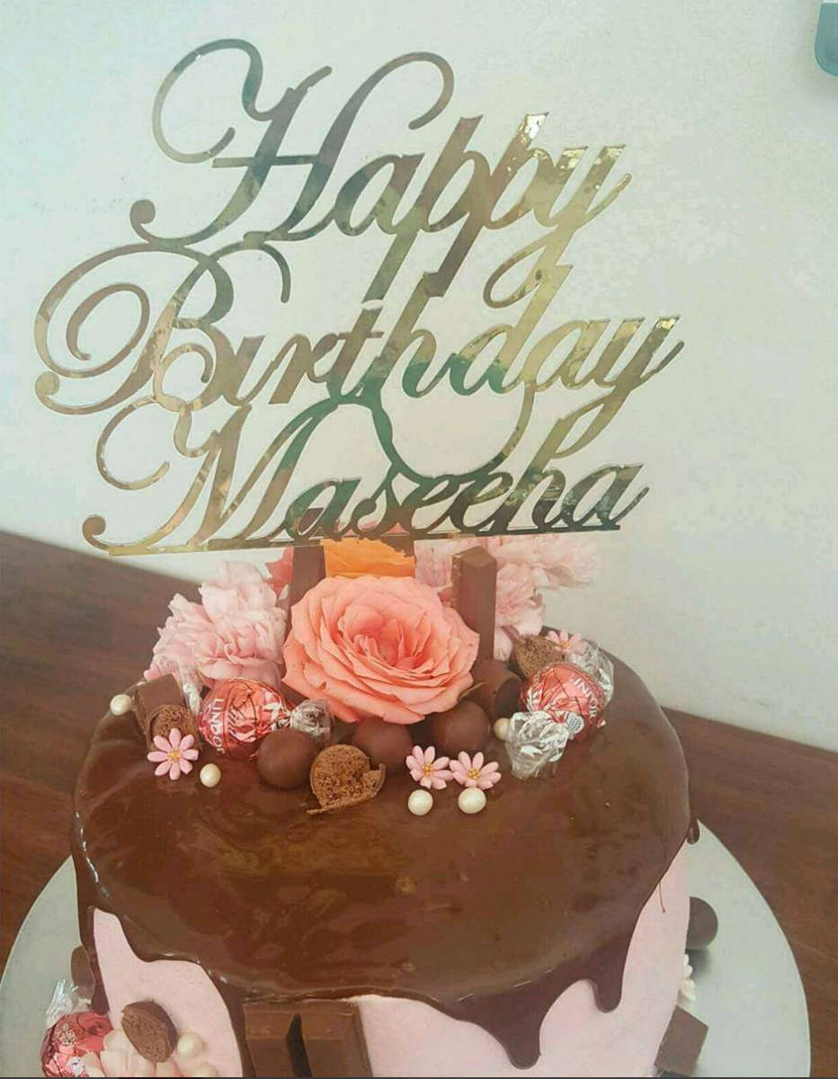 Custom Cake Topper (Acrylic) - Mirror Gold