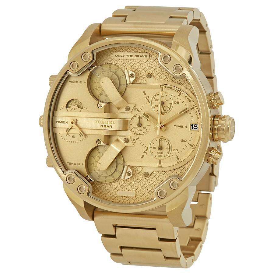 DIESEL Mr. Daddy 2.0 Gold Tone Dial Men's Chronograph Watch