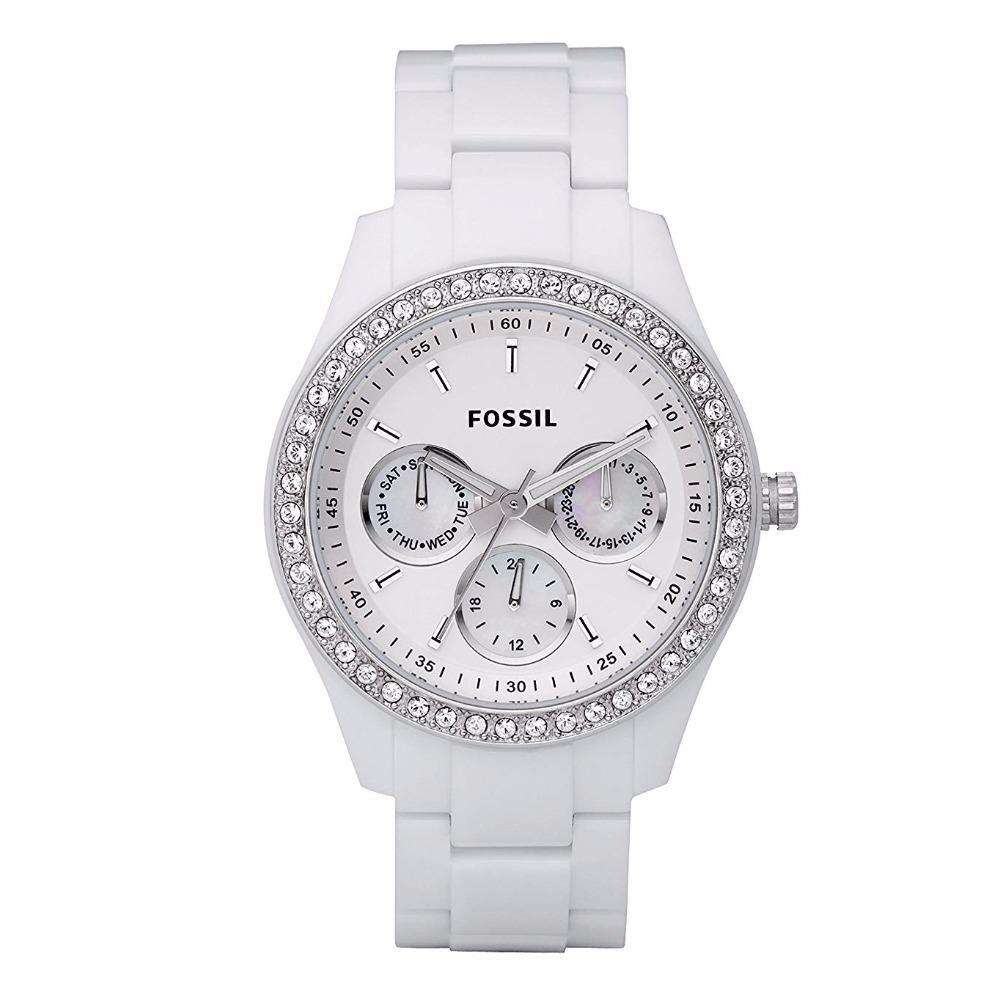 FOSSIL Stella Day Date Display Quartz White Dial Ladies Watch