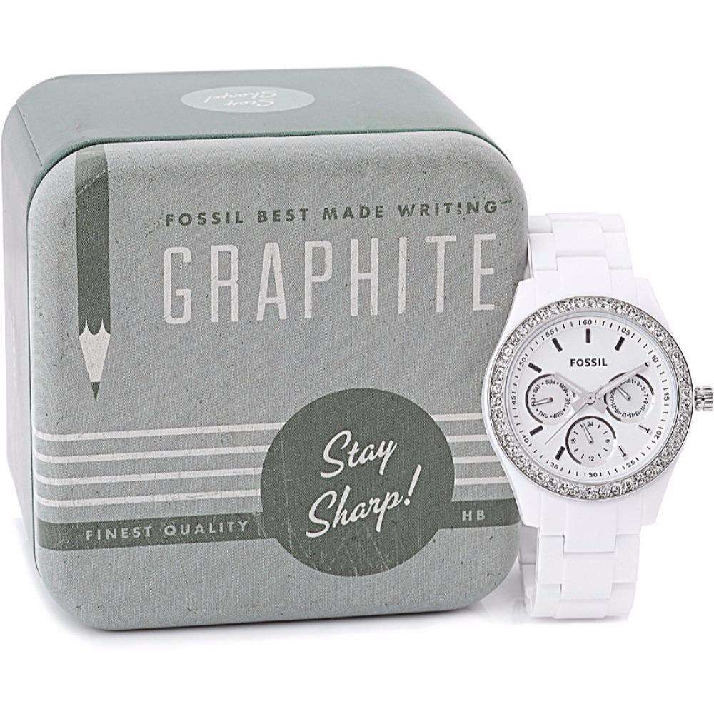 FOSSIL Stella Day Date Display Quartz White Dial Ladies Watch