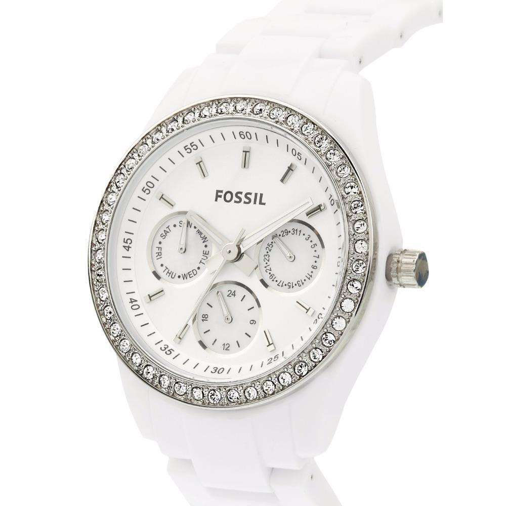 FOSSIL Stella Day Date Display Quartz White Dial Ladies Watch