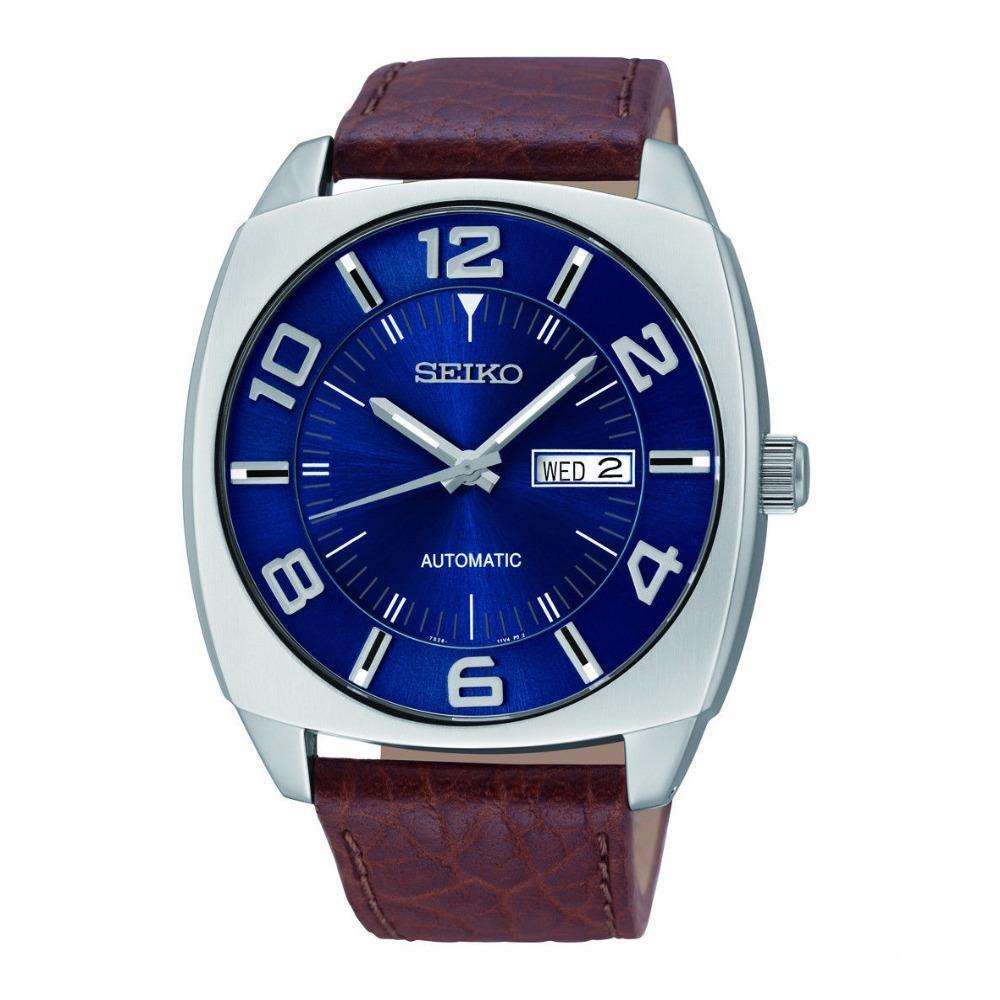 SEIKO Recraft Automatic Blue Dial Brown Leather Men's Watch