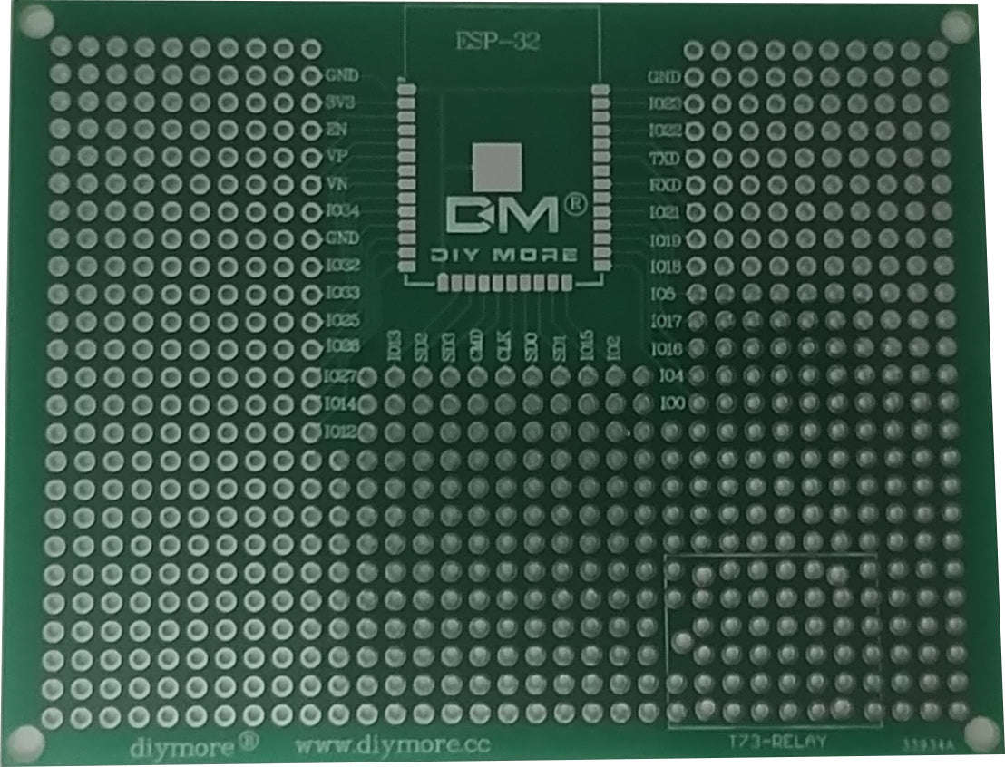 Prototype PCB Breadboard Board For ESP8266 ESP-12E ESP-12F ESP32 ESP-32S 7x9cm