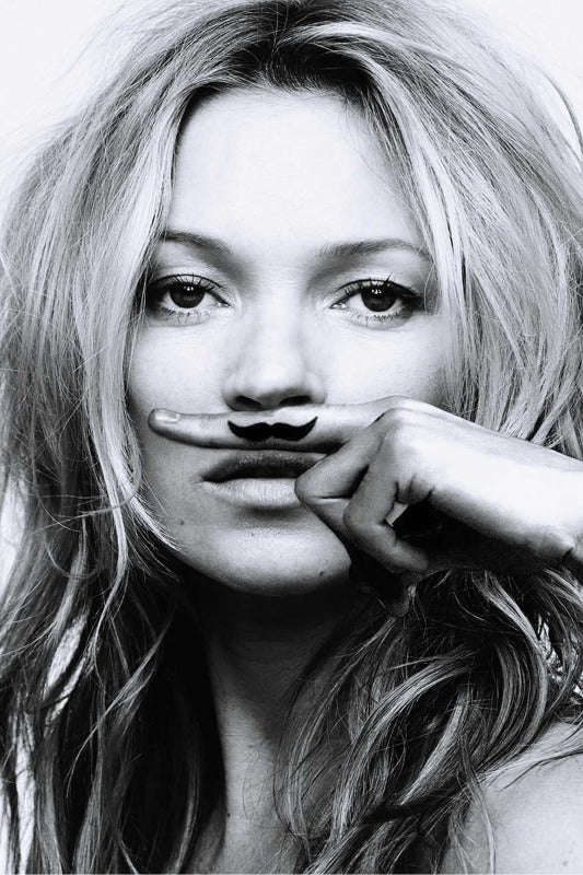 Kate Moss - Finger Mustache Poster