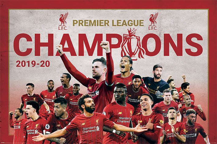 Liverpool FC Premier League Champions Squad Celebration Poster