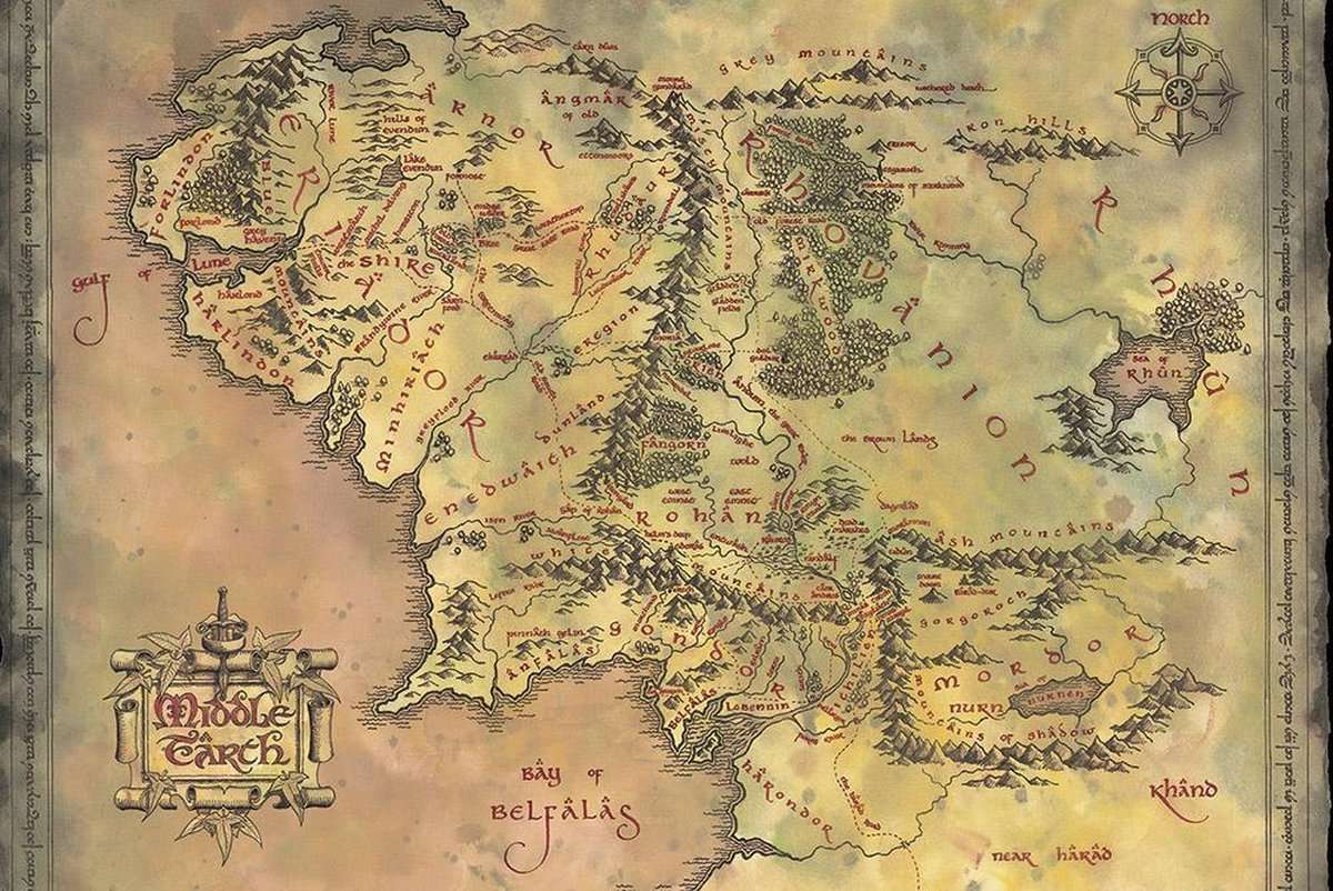 Lord of the Rings - Map of Middle Earth Poster
