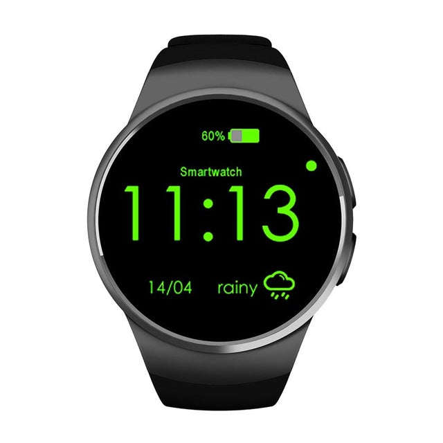 Bluetooth Smart Watch Phone KING-WEAR KW18 Sim&TF Card Heart Rate Smartwatch Drop Shipping - black