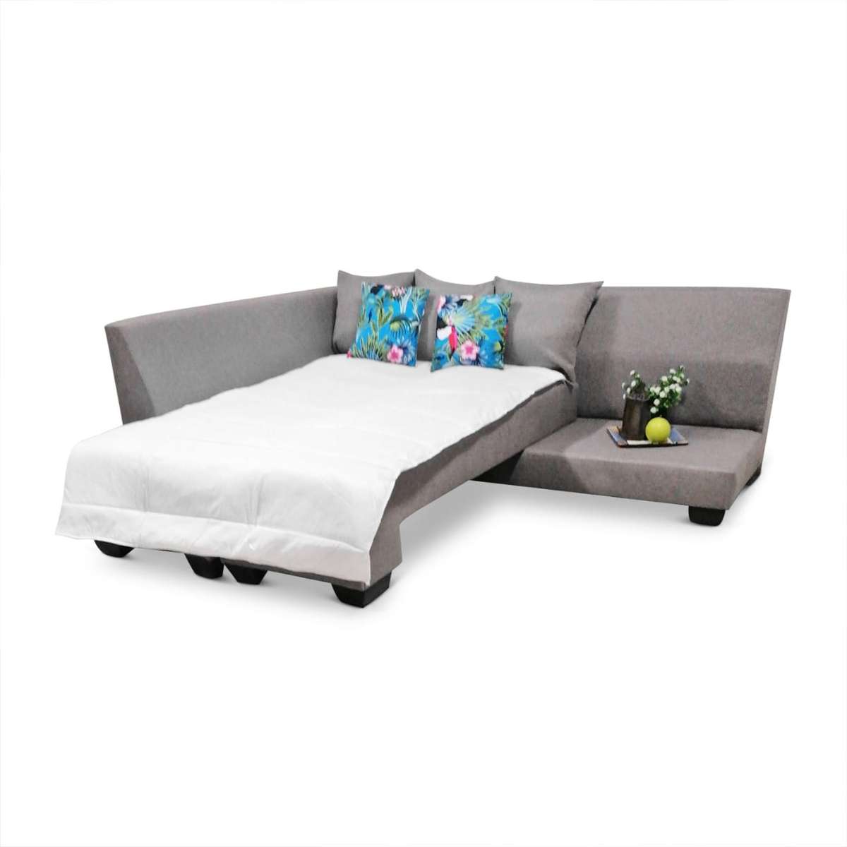 Corner Sleeper Couch - Grey Poly Linen