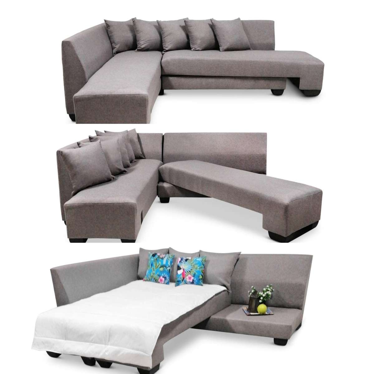 Corner Sleeper Couch - Grey Poly Linen