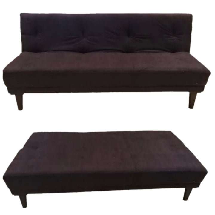 Sleek Sleeper Couch - Black Spaza Suede / Single