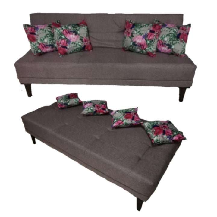 Sleek Sleeper Couch - Black Spaza Suede / Single