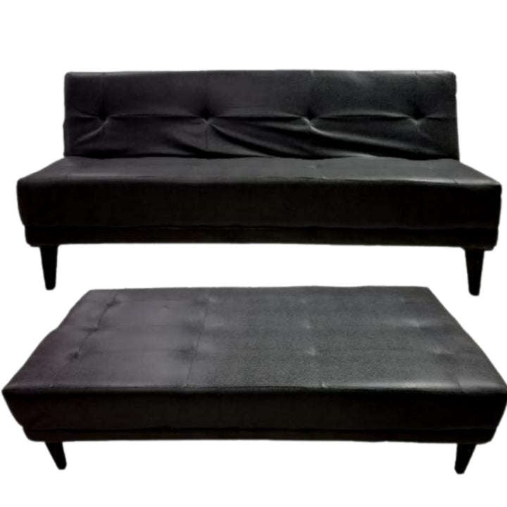 Sleek Sleeper Couch - Black Spaza Suede / Single