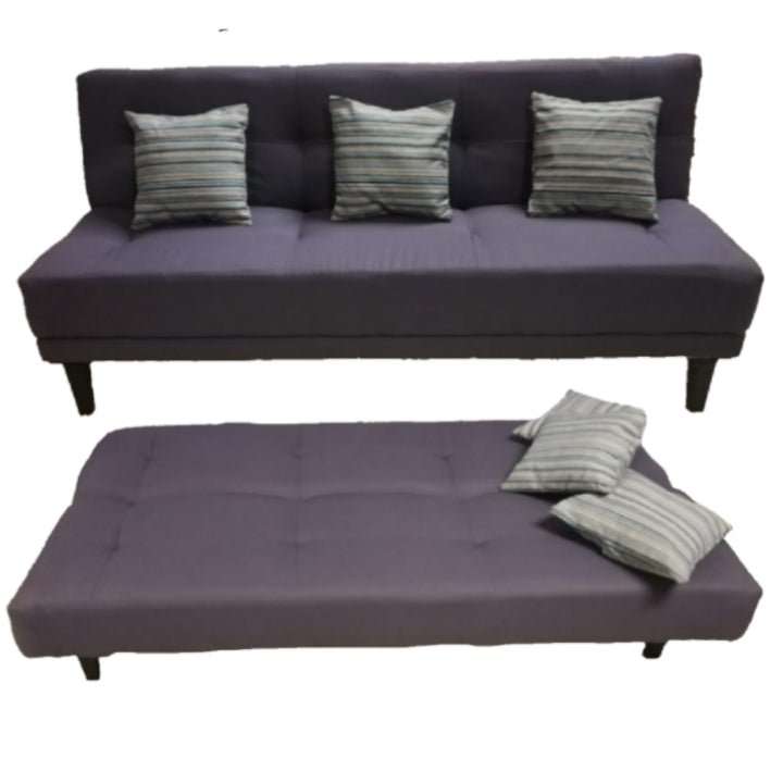 Sleek Sleeper Couch - Black Spaza Suede / Single