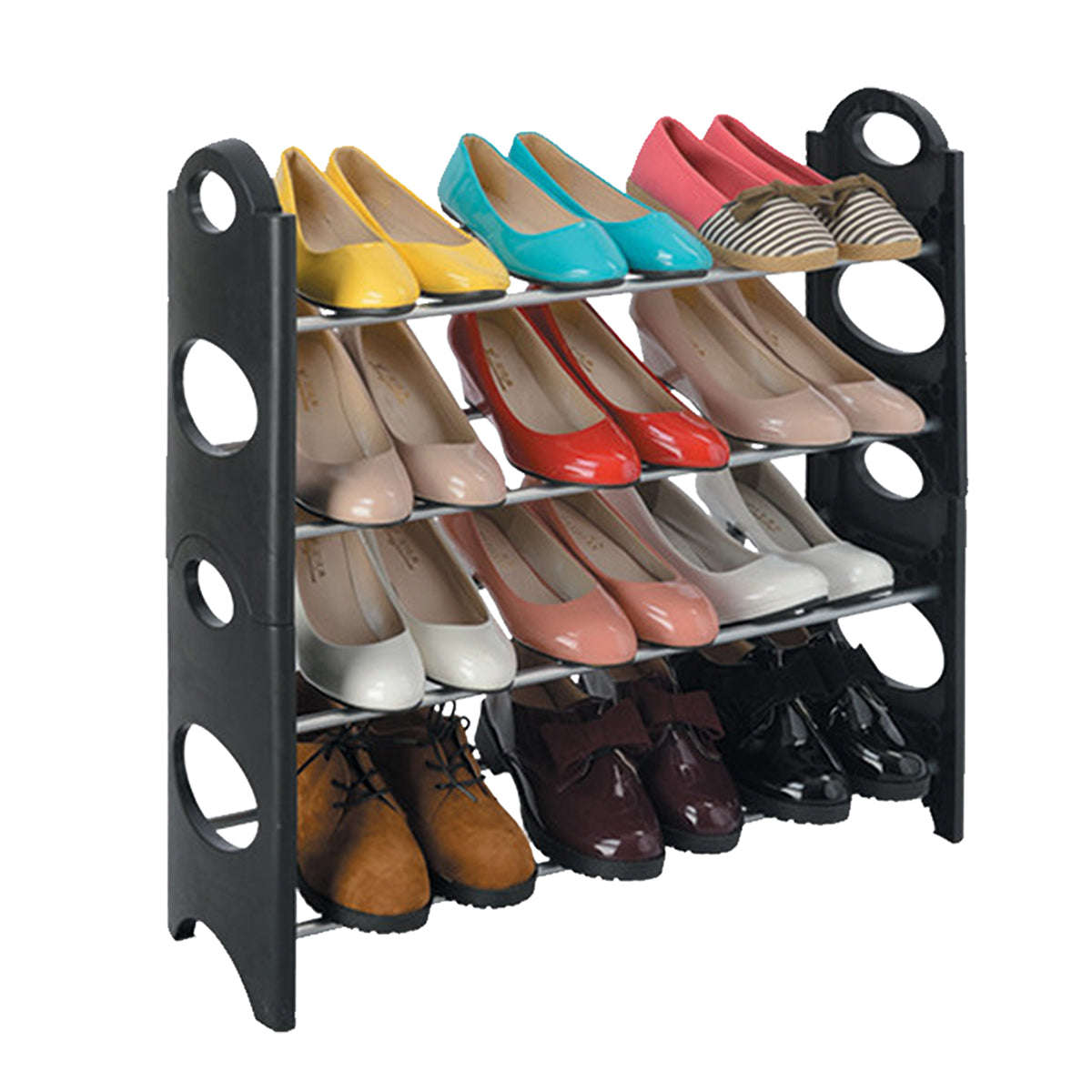 Shoe Rack - 4 Tier Black