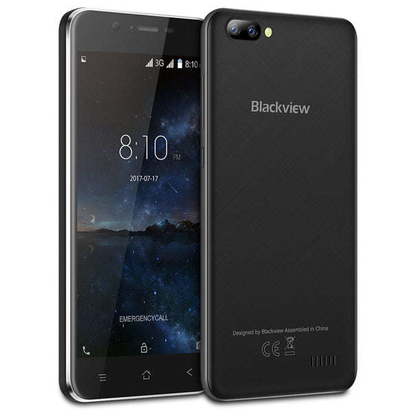Blackview A7 5.0-Inch Android 7.0 1GB RAM 8GB ROM MT6580A Quad-Core 1.3GHz 3G Smartphone