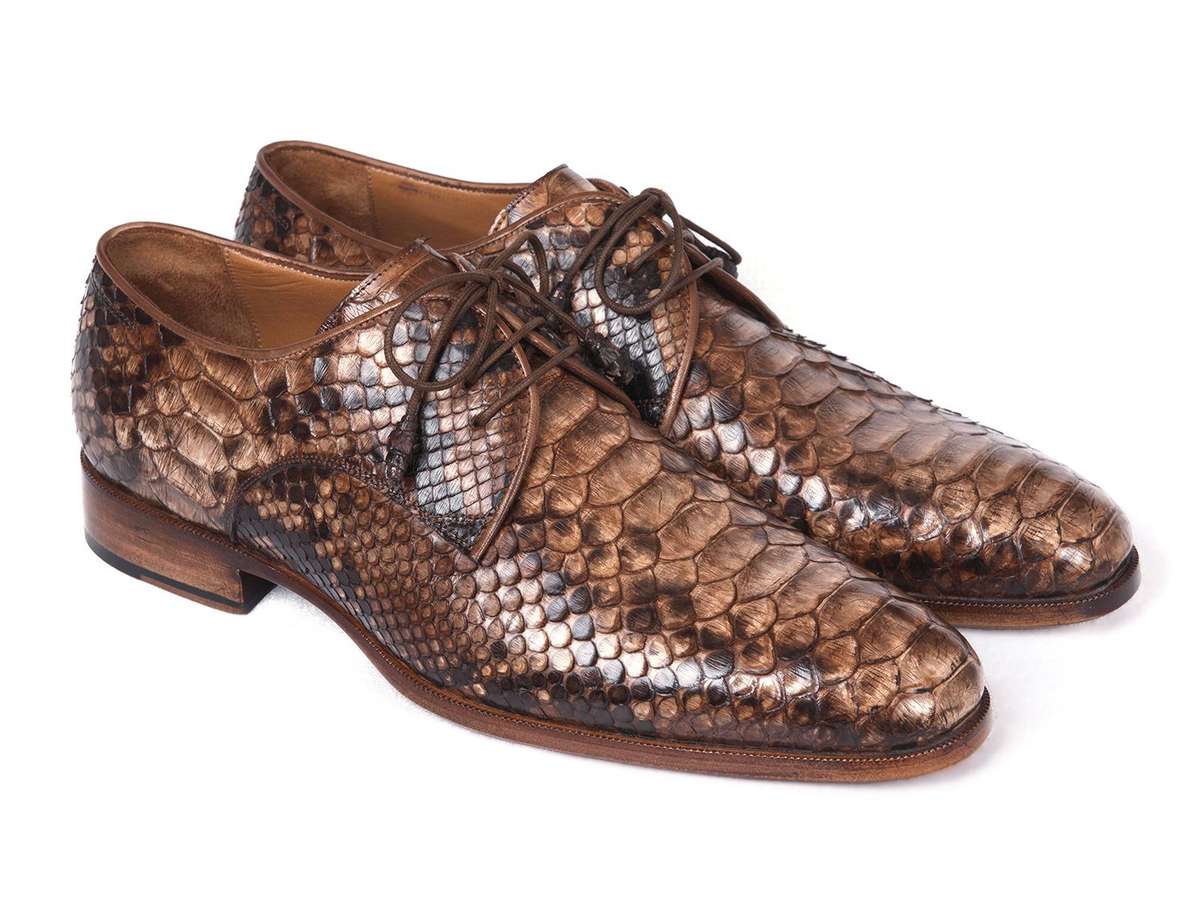 Paul Parkman Brown Genuine Python Derby Shoes (ID#0787BRW) - '-----