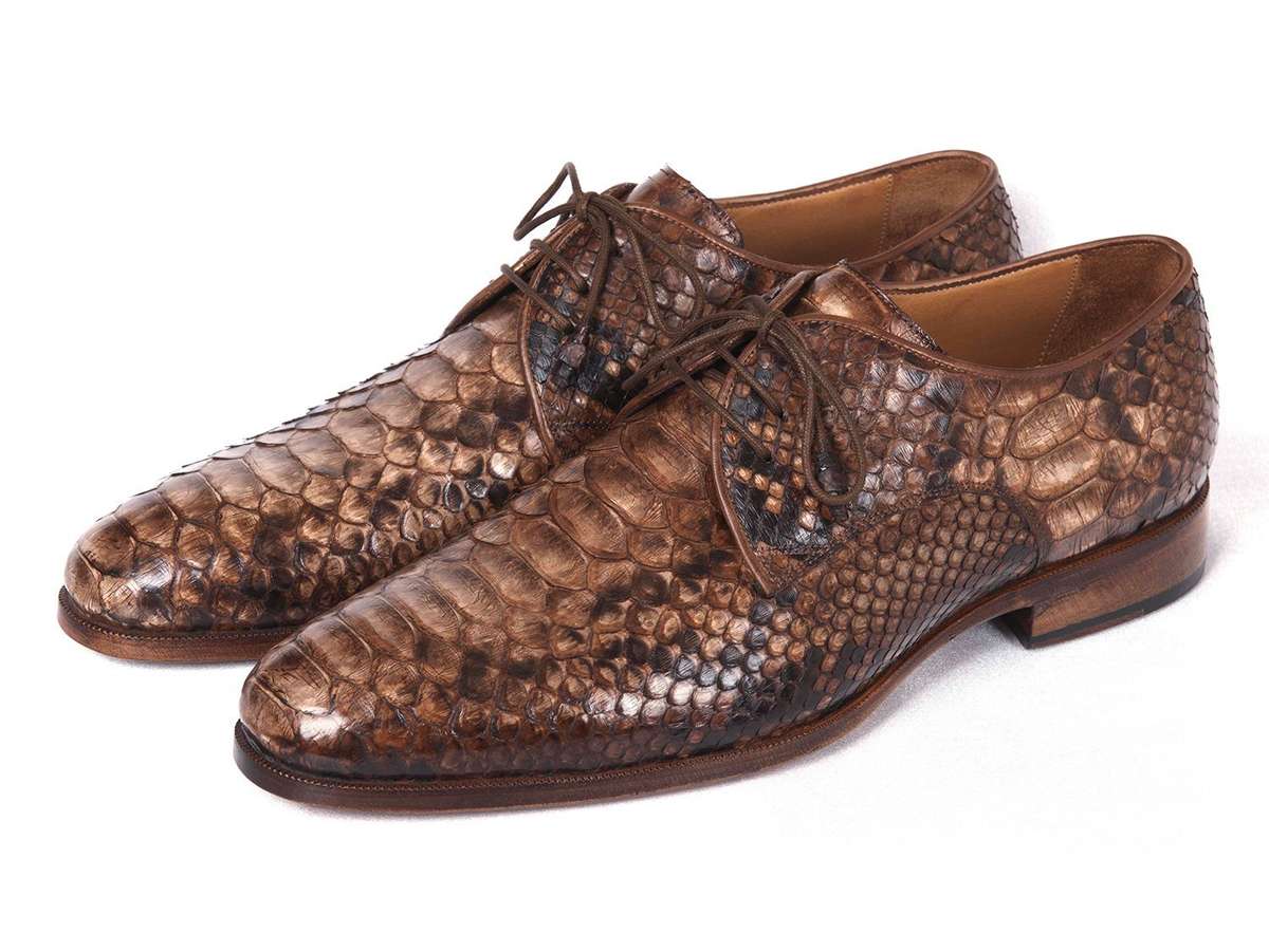 Paul Parkman Brown Genuine Python Derby Shoes (ID#0787BRW) - '-----