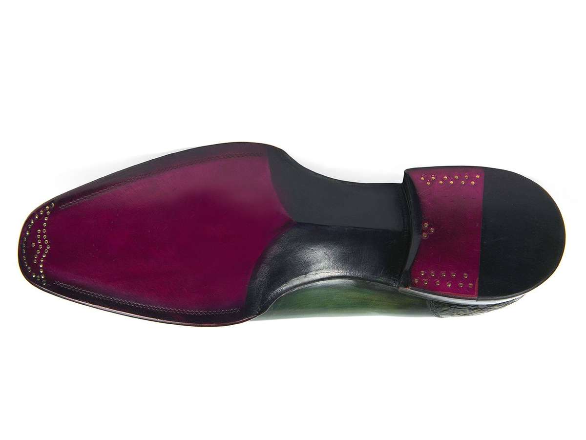 Paul Parkman Green Genuine Crocodile & Calfskin Captoe Oxfords (ID#845-GRN) - EU 41 - US 8 / 8.5