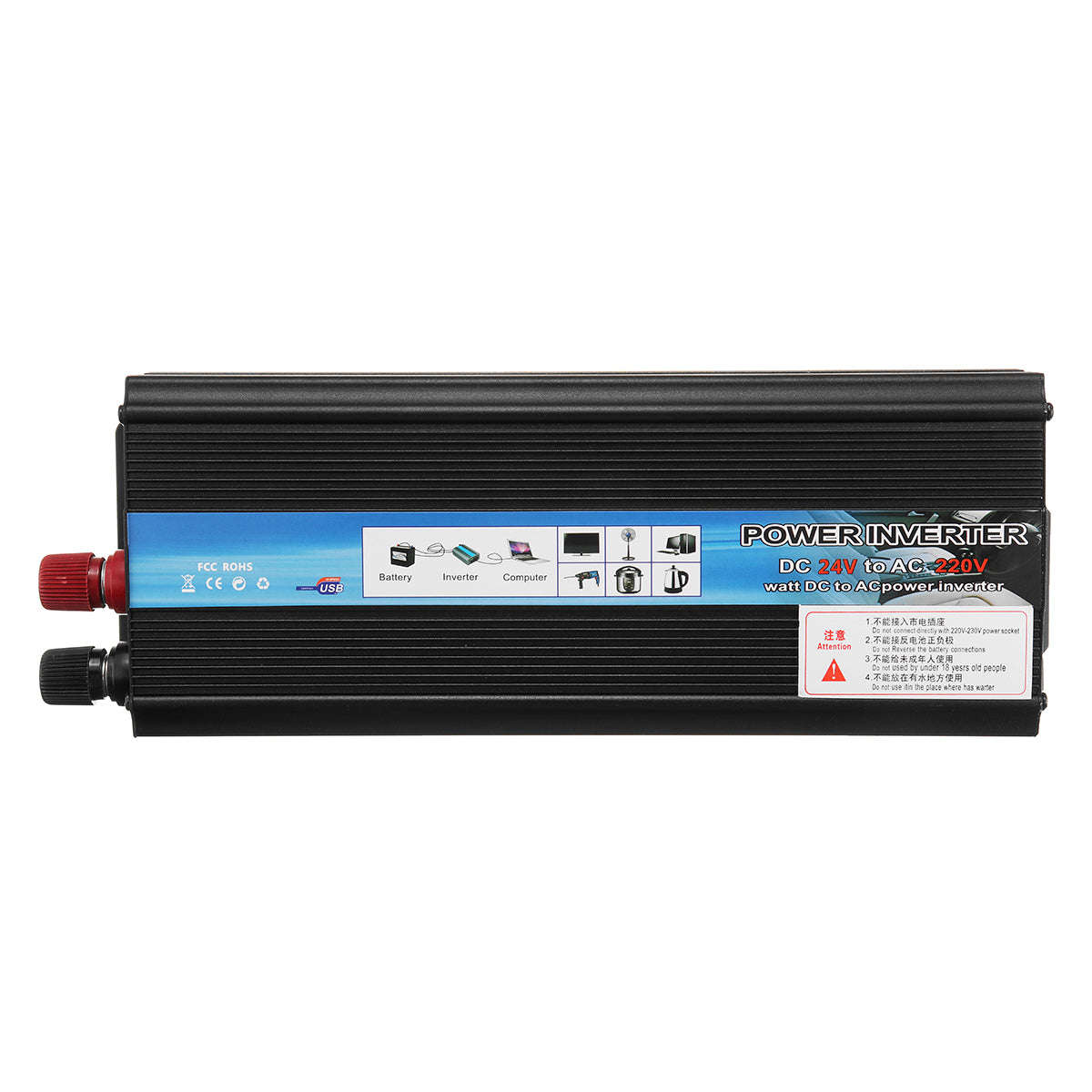5000W Car Solar Power Converter 12V/24V DC to 110V/220V AC Modified Sine Wave