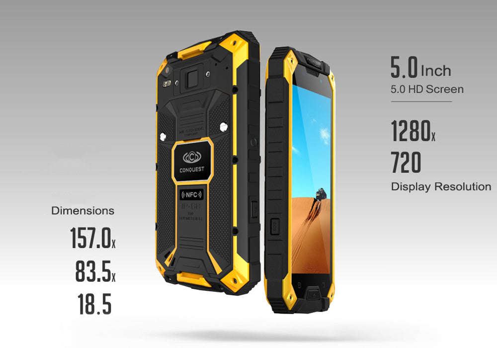 Brand New Conquest S6 Rugged Phone (Yellow)