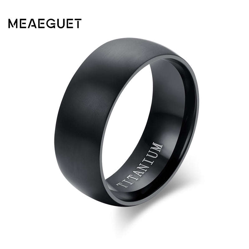 Meaeguet Men's Matte Black Titanium Ring - 10 / Black Gun Plated