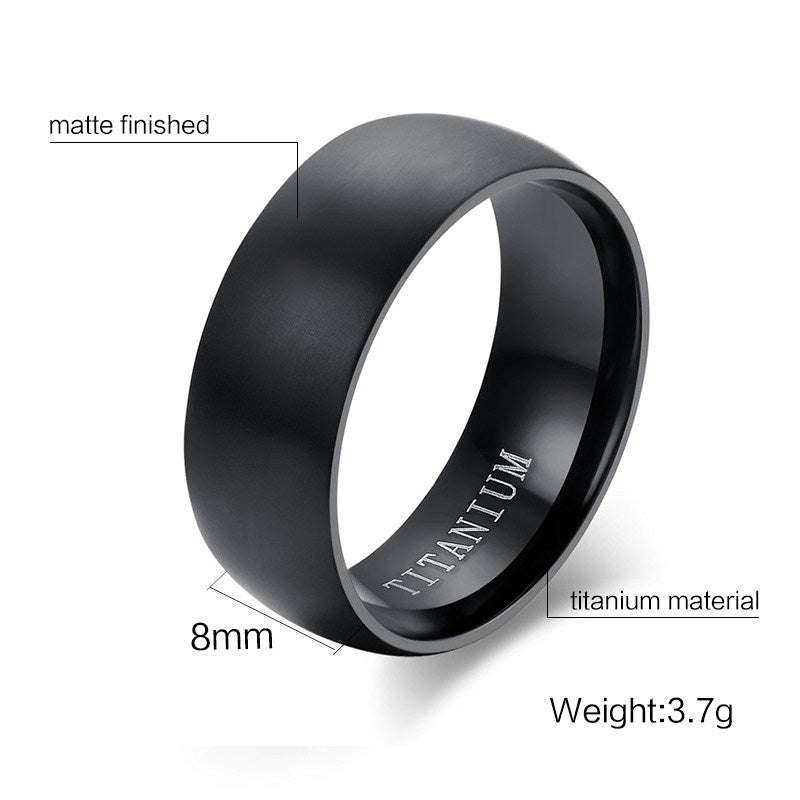 Meaeguet Men's Matte Black Titanium Ring - 10 / Black Gun Plated