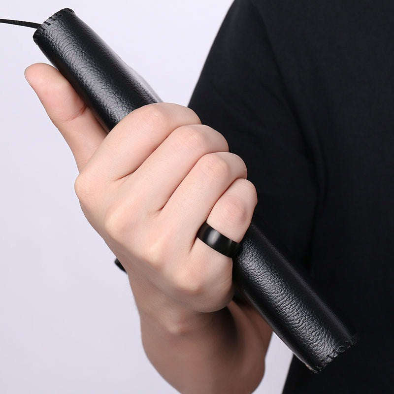 Meaeguet Men's Matte Black Titanium Ring - 10 / Black Gun Plated