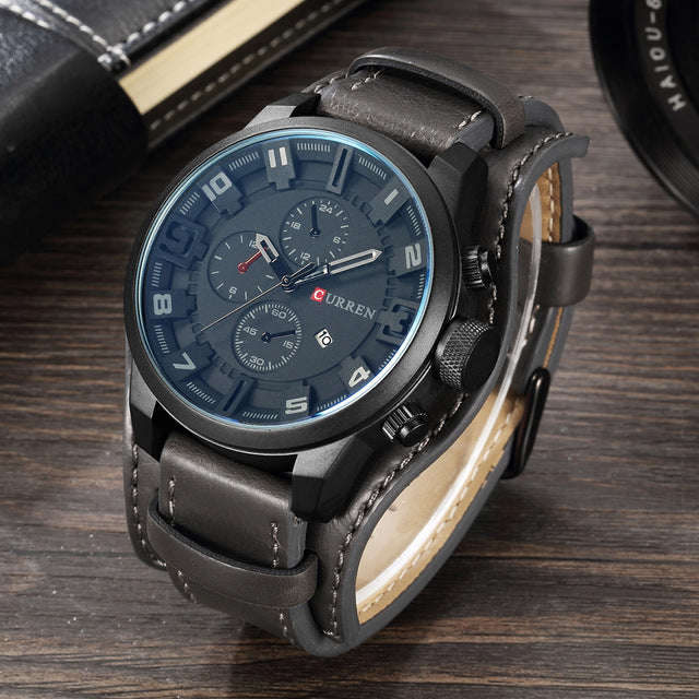 Curren 8225 Military Quartz Mens Watch - Gray & gray