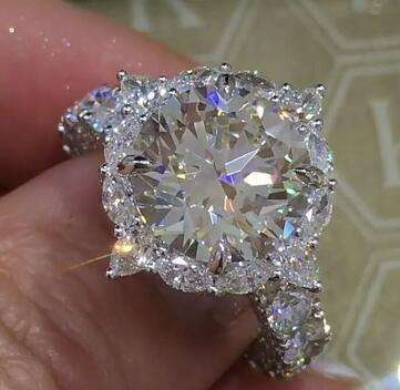 Sparkling Flower Ring with 3ct AAA CZ Zircon Ring - 6