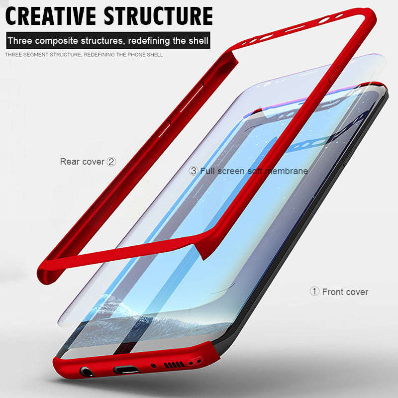 360 Degree Full Cover Phone Case For Samsung S8 Plus Note 8 S7 Edge S7 - Red / For Samsung S7 Edge