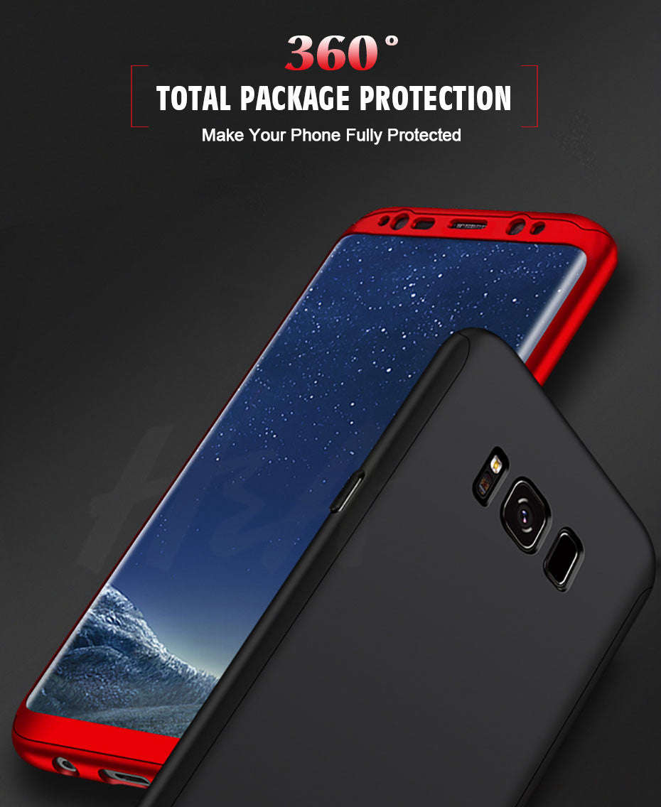 360 Degree Full Cover Phone Case For Samsung S8 Plus Note 8 S7 Edge S7 - Red / For Samsung S7 Edge