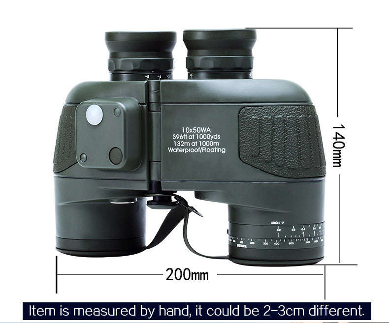 Military 10x50 HD Marine Binoculars with Zoom, Rangefinder, Compass Waterproof