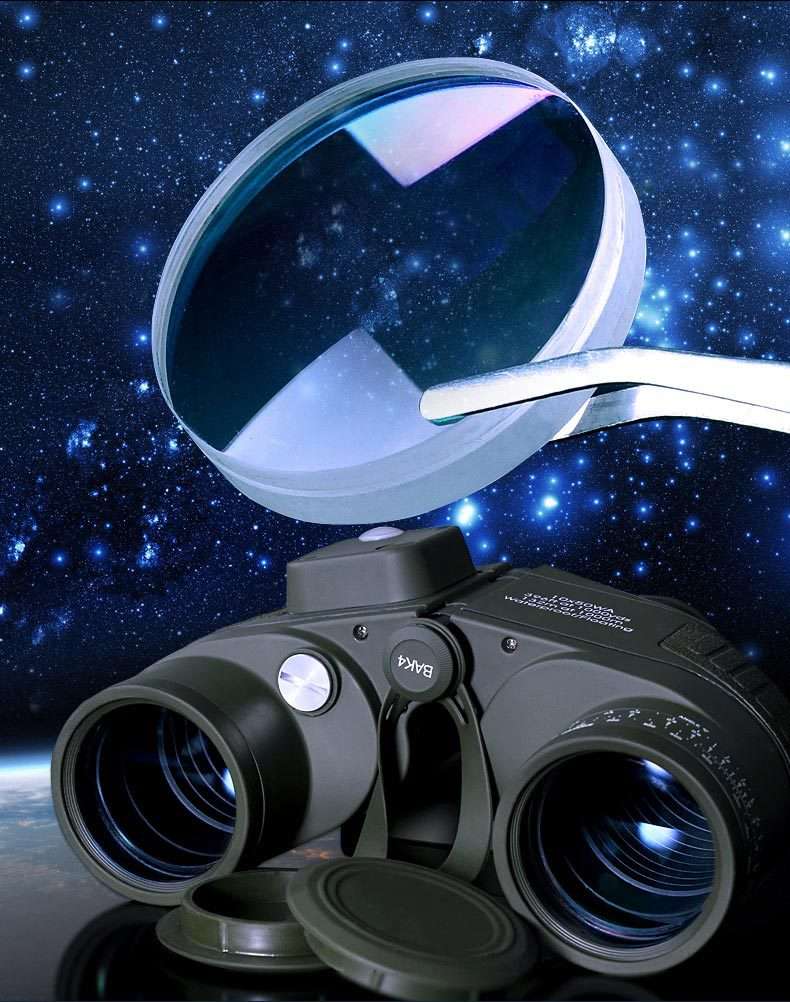 Military 10x50 HD Marine Binoculars with Zoom, Rangefinder, Compass Waterproof