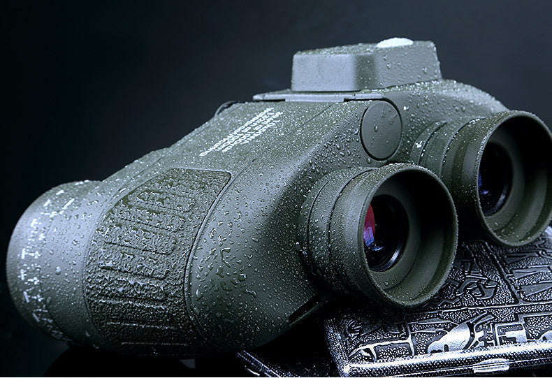 Military 10x50 HD Marine Binoculars with Zoom, Rangefinder, Compass Waterproof