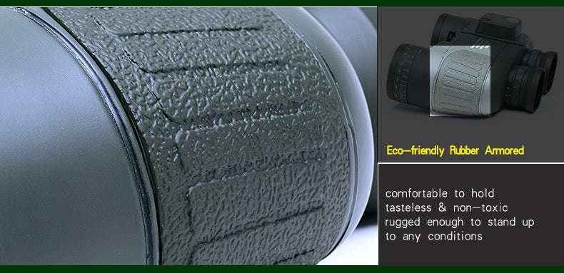 Military 10x50 HD Marine Binoculars with Zoom, Rangefinder, Compass Waterproof