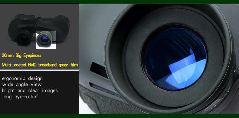 Military 10x50 HD Marine Binoculars with Zoom, Rangefinder, Compass Waterproof