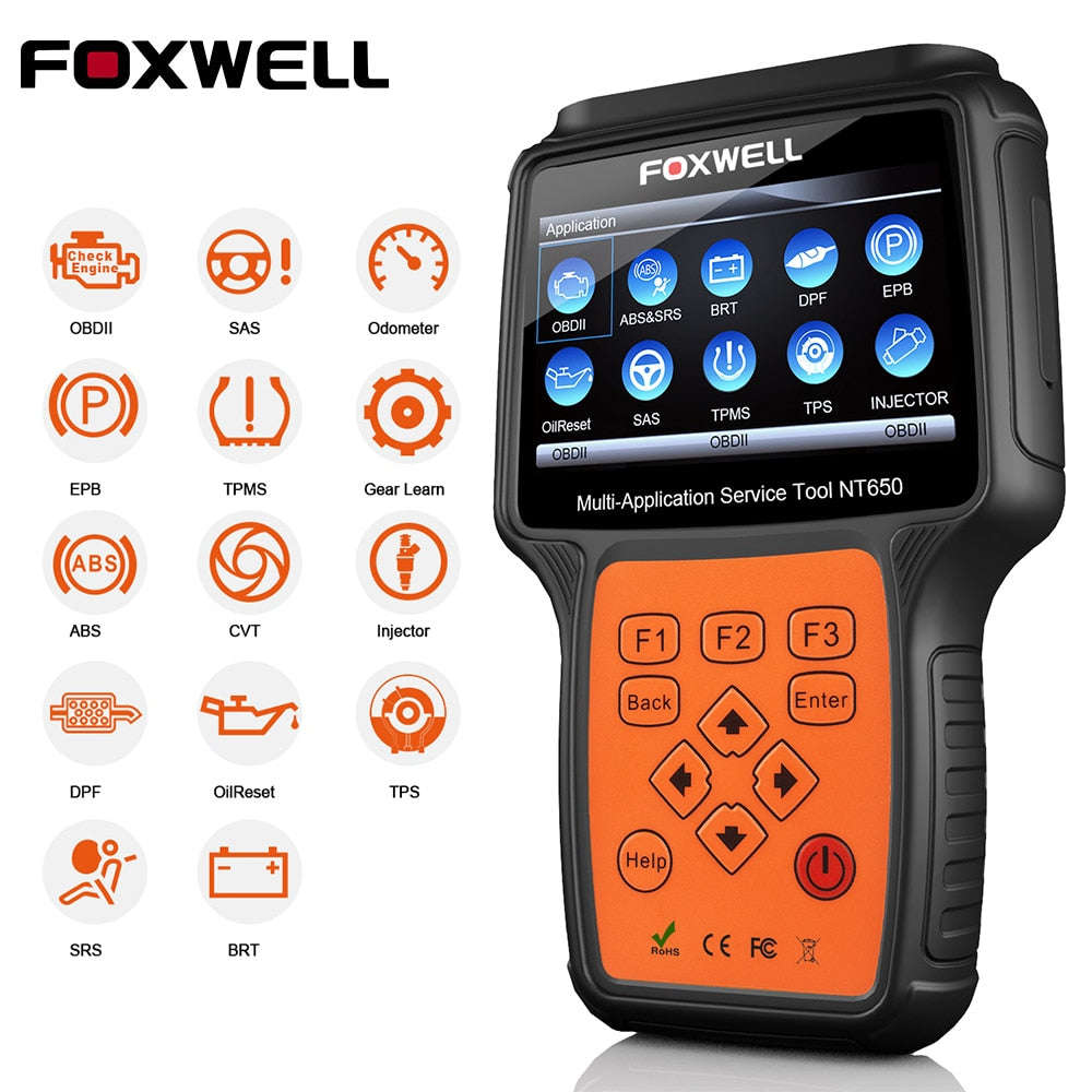 FOXWELL NT650 OBD2 Diagnostic Tool for VW BMW Audi - Swedish