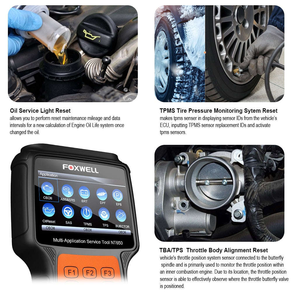 FOXWELL NT650 OBD2 Diagnostic Tool for VW BMW Audi - Swedish