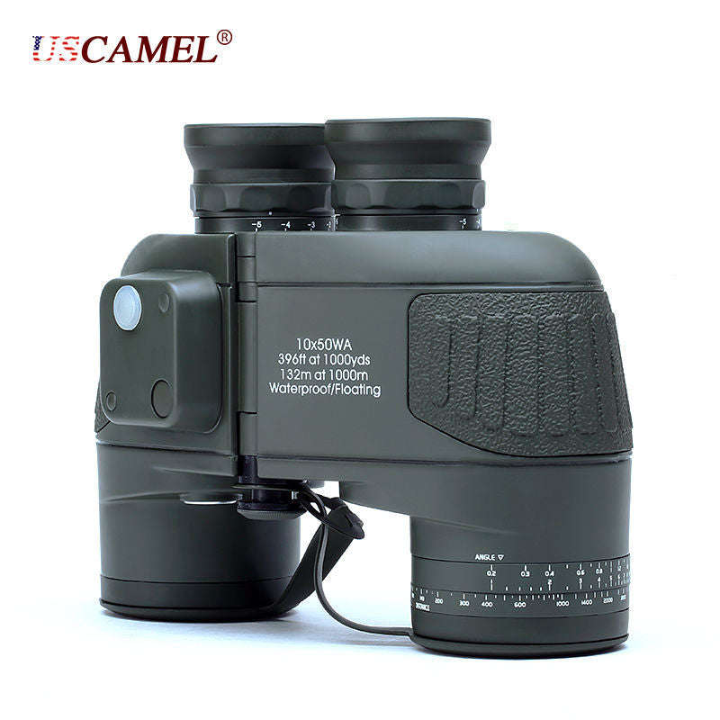 Military 10x50 HD Marine Binoculars with Zoom, Rangefinder, Compass Waterproof
