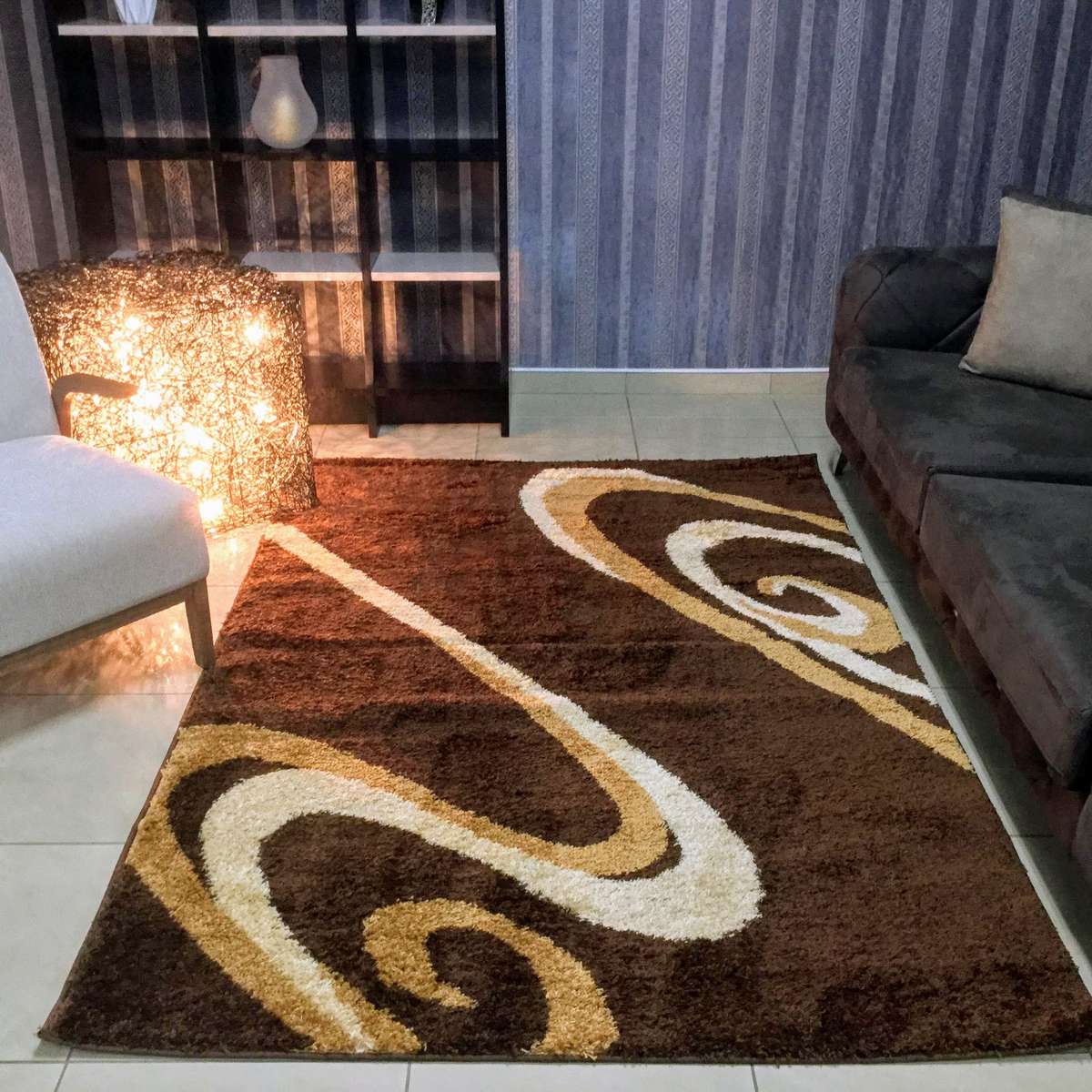 Sydney Abstract Brown and Beige Area Rug, Size 2.3 x 1.6 M