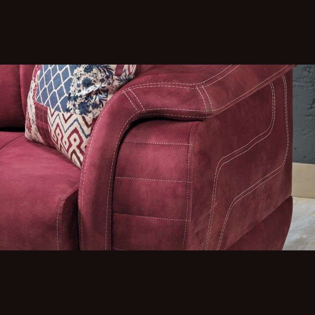 Alessia Fabric Corner Couch by Venti in Champagne, Seats 6