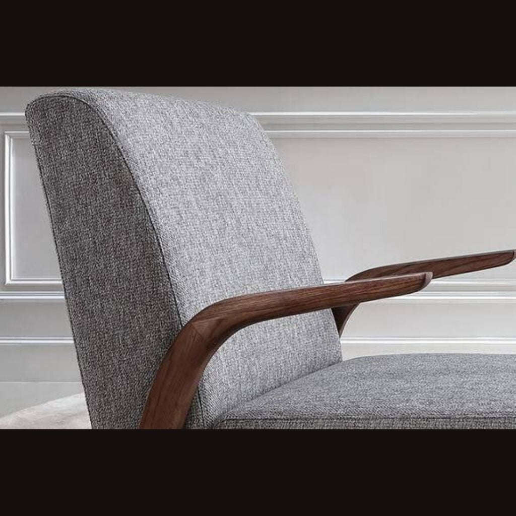 Murano Fabric Occasional Arm-Chair by Sunwings in American Ash-Wood, 4 Colors - Ivory