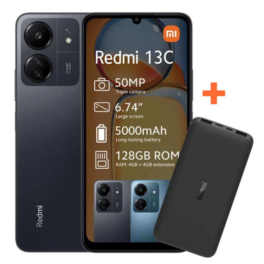 Xiaomi Redmi 13C 4GB RAM 128GB ROM - Dual SIM + Free 10000mAh Redmi Power Bank