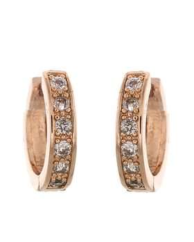 Unexpected Box Rose Gold Hoop Hugging Earrings