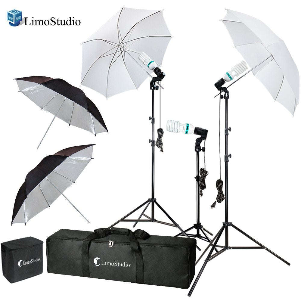 LimoStudio Photography Video Portrait Studio Daylight Umbrella Continuous Lighting Kit with Energ...