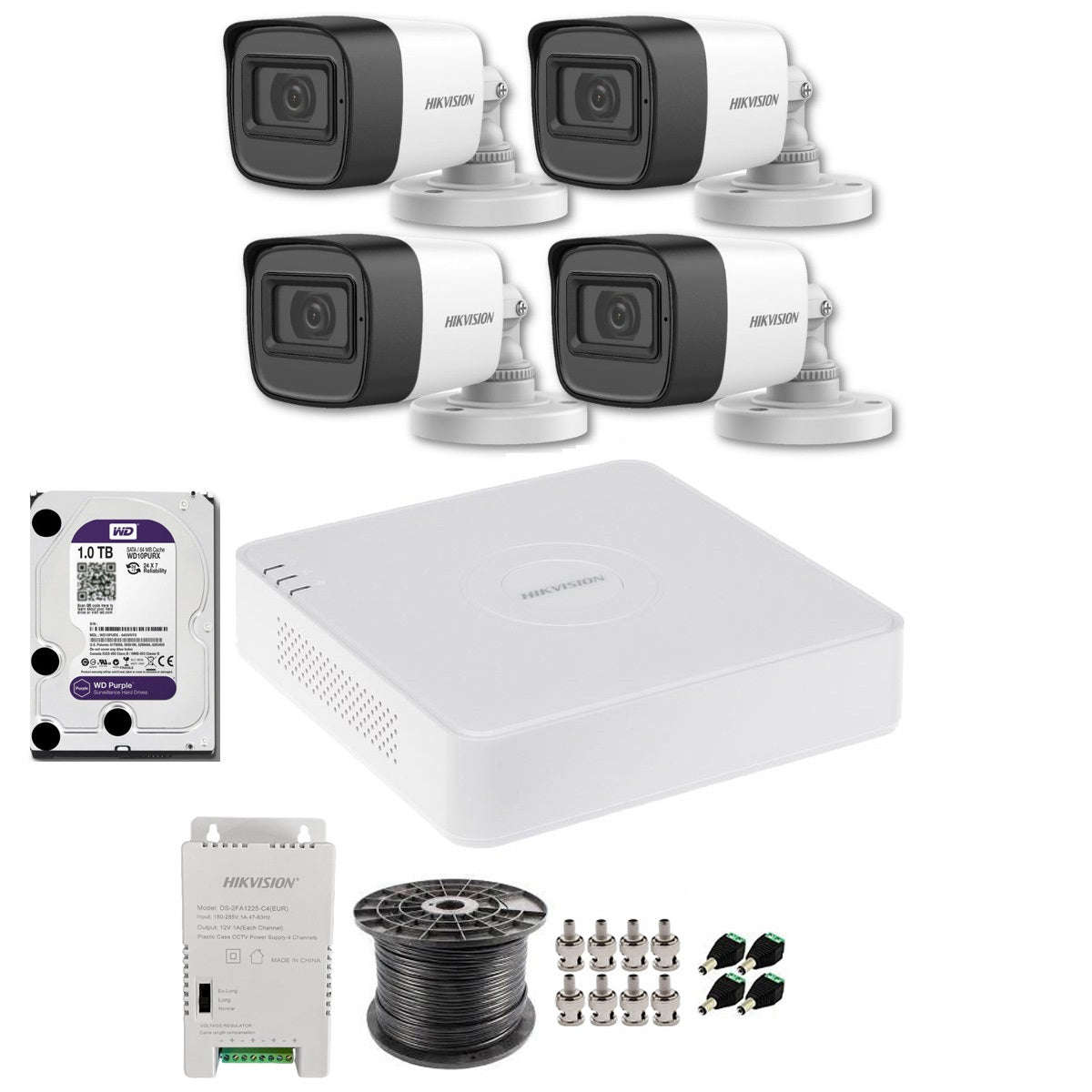 Hikvision 4 Channel CCTV Complete Kit - New Model