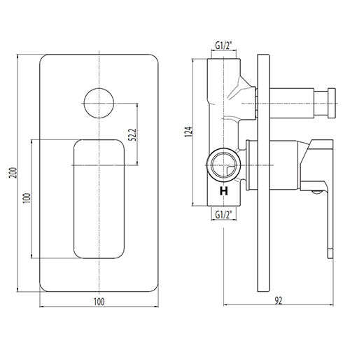 Cobra Arrive Concealed Diverter Bath Mixer - Matt Ebony