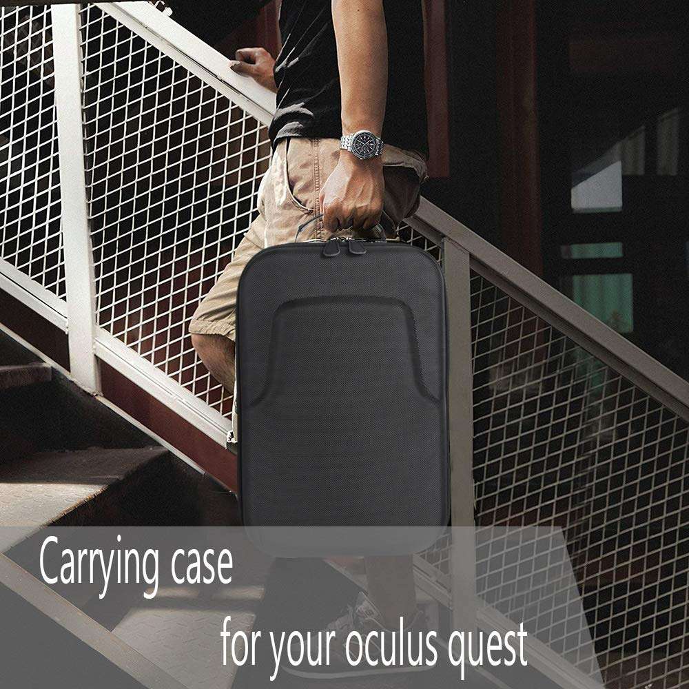 HIJIAO Hard Travel Case for Oculus Quest 2 & Quest (2019) VR Gaming Headset - Black