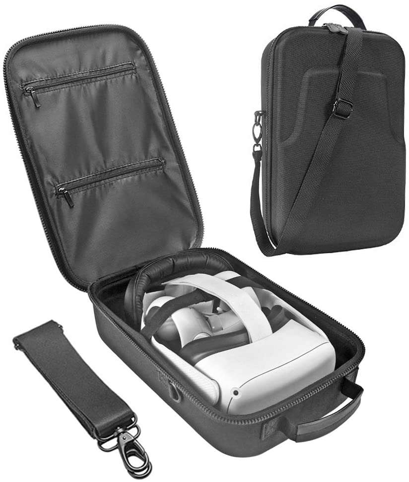 HIJIAO Hard Travel Case for Oculus Quest 2 & Quest (2019) VR Gaming Headset - Black