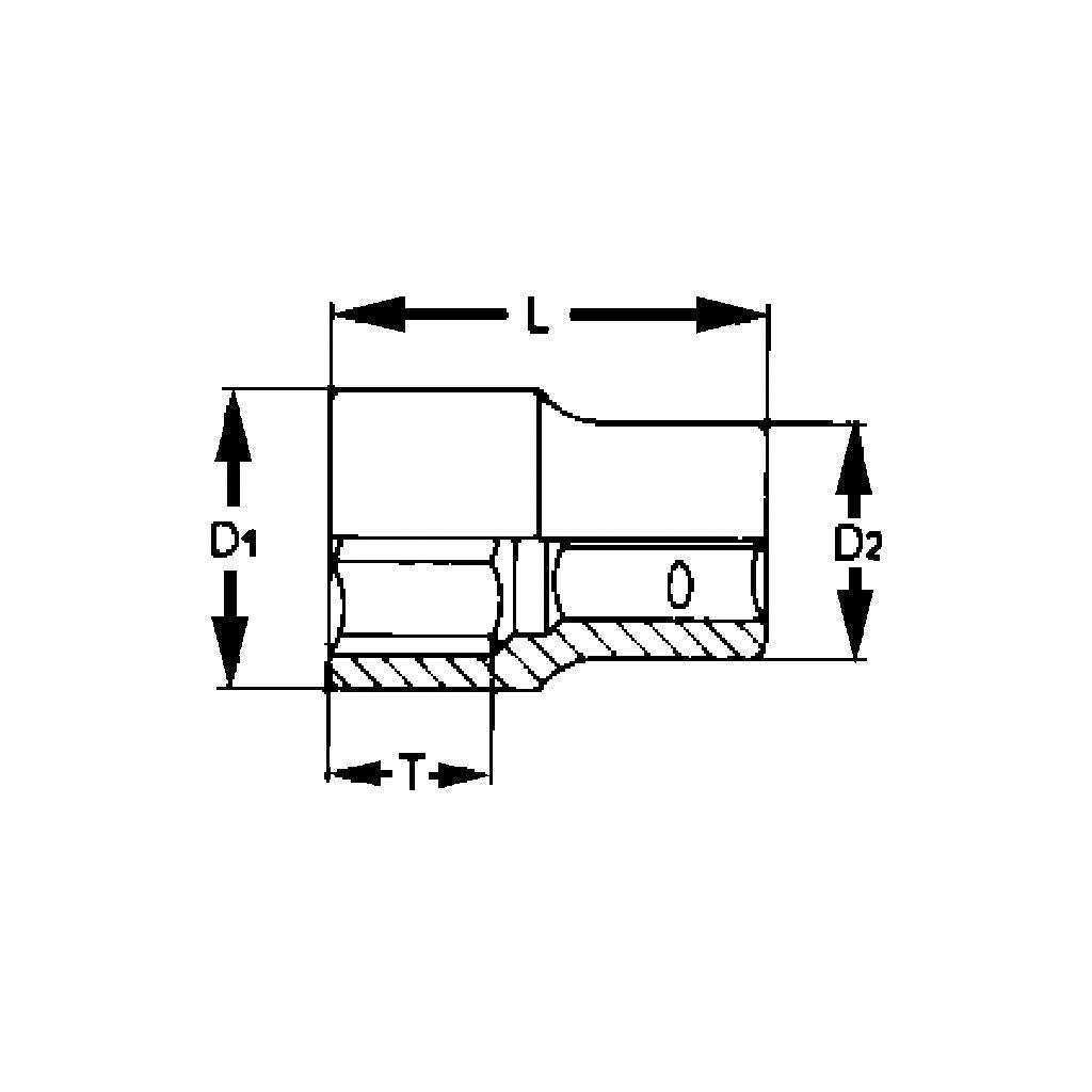 TengTools - 1/2inch Socket 6 pt Metric 13mm - M1205136-C
